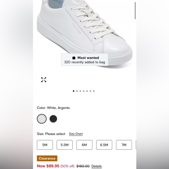 🔥🔥 NEW Cole Haan Grand Crosscourt White Sneakers women size 6 - Picture 3 of 6